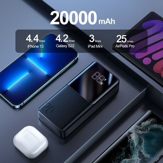 Externe batterij Joyroom, 20000mAh, 22.5W, QC + PD, 1 x USB-C - 2 x USB-A, Zwart JR-QP192