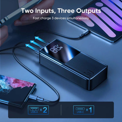 Externe batterij Joyroom JR-QP193, 30000mAh, 22.5W, QC + PD, 1 x USB-C - 2 x USB-A, Zwart