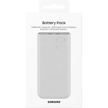 Samsung External Battery, 10000mAh, 25W, PD, 2 x USB-C, Beige EB-P3400XUEGEU