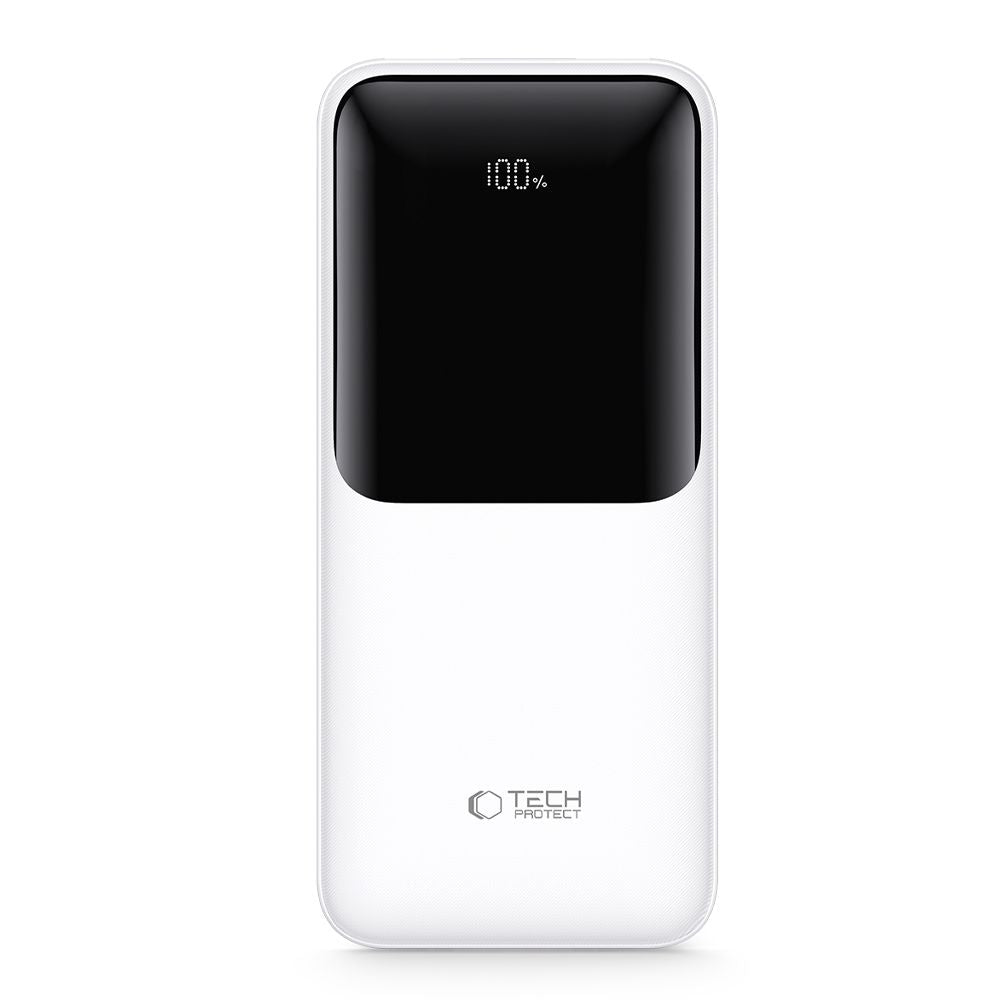 Tech-Protect PB01 External Battery, 10000mAh, 22.5W, QC + PD, 1 x USB-C - 2 x USB-A, White