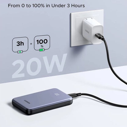 Externe Batterij UGREEN 75131B, 10000mAh, 22.5W, QC + PD, 1 x USB-A - 1 x USB-C, Gri