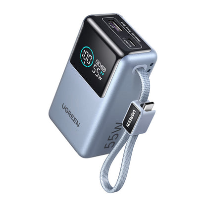Externe batterij UGREEN Nexode Pro PB727 (75701B), 10000mAh, 55W, QC + PD, 1 x USB-A - 2 x USB-C, Grijs