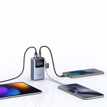 Externe batterij UGREEN Nexode Pro PB727 (75701B), 10000mAh, 55W, QC + PD, 1 x USB-A - 2 x USB-C, Grijs