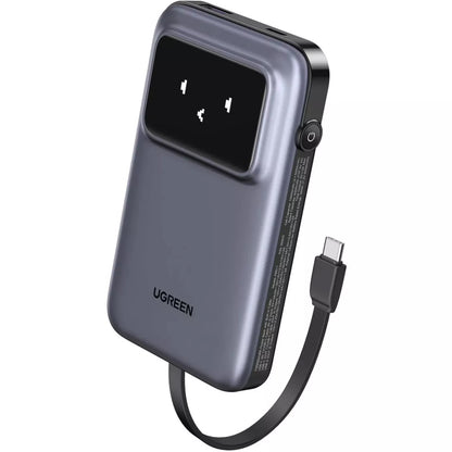 Externe Batterij UGREEN PB511 Uno, 10000mAh, 30W, QC + PD, 1 x USB-A - 2 x USB-C, Gri