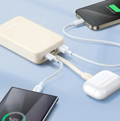 Externe Batterij UGREEN PB521, 20000mAh, 30W, QC + PD, 1 x USB-A - 2 x USB-C, Wit