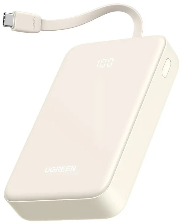Externe Batterij UGREEN PB521, 20000mAh, 30W, QC + PD, 1 x USB-A - 2 x USB-C, Wit