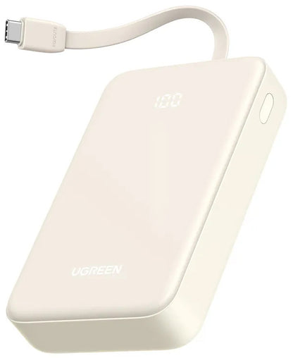 Externe Batterij UGREEN PB521, 20000mAh, 30W, QC + PD, 1 x USB-A - 2 x USB-C, Wit