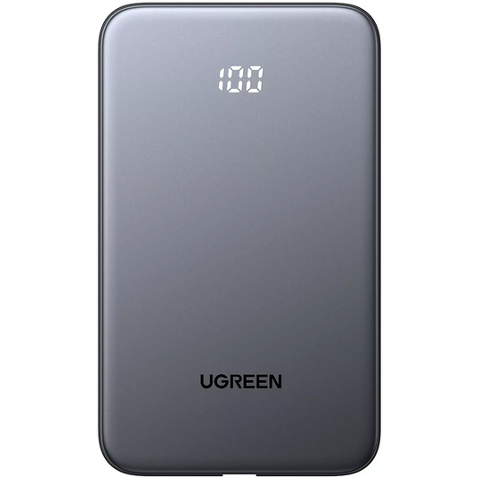 Externe batterij UGREEN PB526 (75161B), 10000mAh, 20W, QC + PD, 1 x USB-A - 2 x USB-C, Grijs
