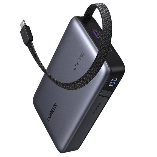 Externe Batterij UGREEN PB550, 20000mAh, 67W, QC + PD, 1 x USB-A - 2 x USB-C, Gri