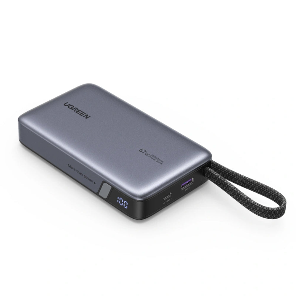 Externe Batterij UGREEN PB550, 20000mAh, 67W, QC + PD, 1 x USB-A - 2 x USB-C, Gri
