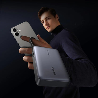 Externe Batterij UGREEN PB550, 20000mAh, 67W, QC + PD, 1 x USB-A - 2 x USB-C, Gri