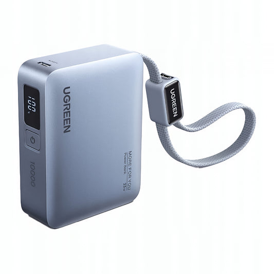 Externe batterij UGREEN PB584 (75173B), 10000mAh, 33W, QC + PD, 1 x USB-A - 2 x USB-C, Blauw