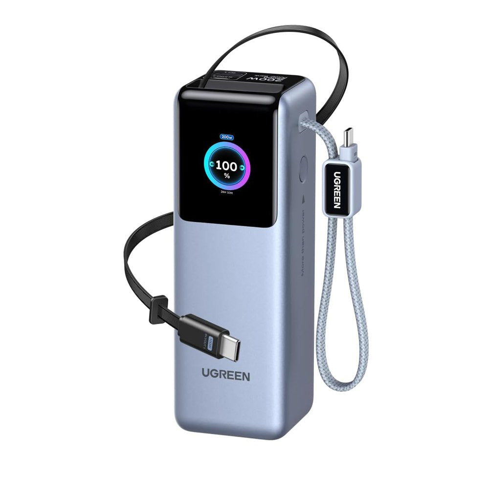 Externe batterij UGREEN PB728 (75702B), 25000mAh, 200W, QC + PD, 1 x USB-A - 3 x USB-C, Grijs