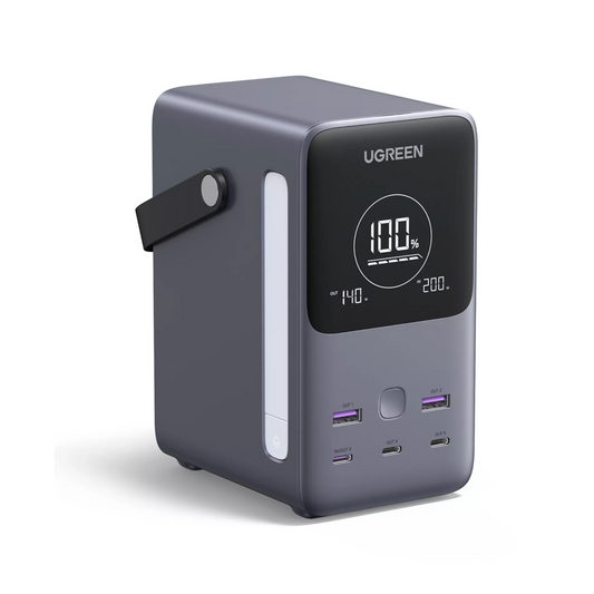 Externe batterij UGREEN PB770, 48000mAh, 300W, QC + PD, 2 x USB-A - 3 x USB-C, Grijs, Herverpakt