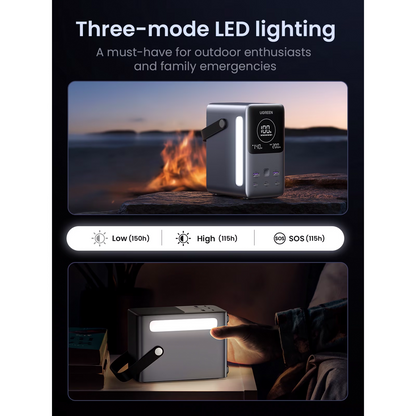 Externe batterij UGREEN PB770, 48000mAh, 300W, QC + PD, 2 x USB-A - 3 x USB-C, Grijs, Herverpakt