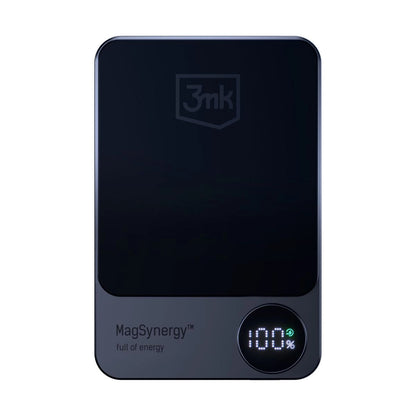 3MK MagSynergy Draadloze Externe Batterij, 5000mAh, 18W, PD + FQI, 1 x QI - 1 x USB-C, Zwart