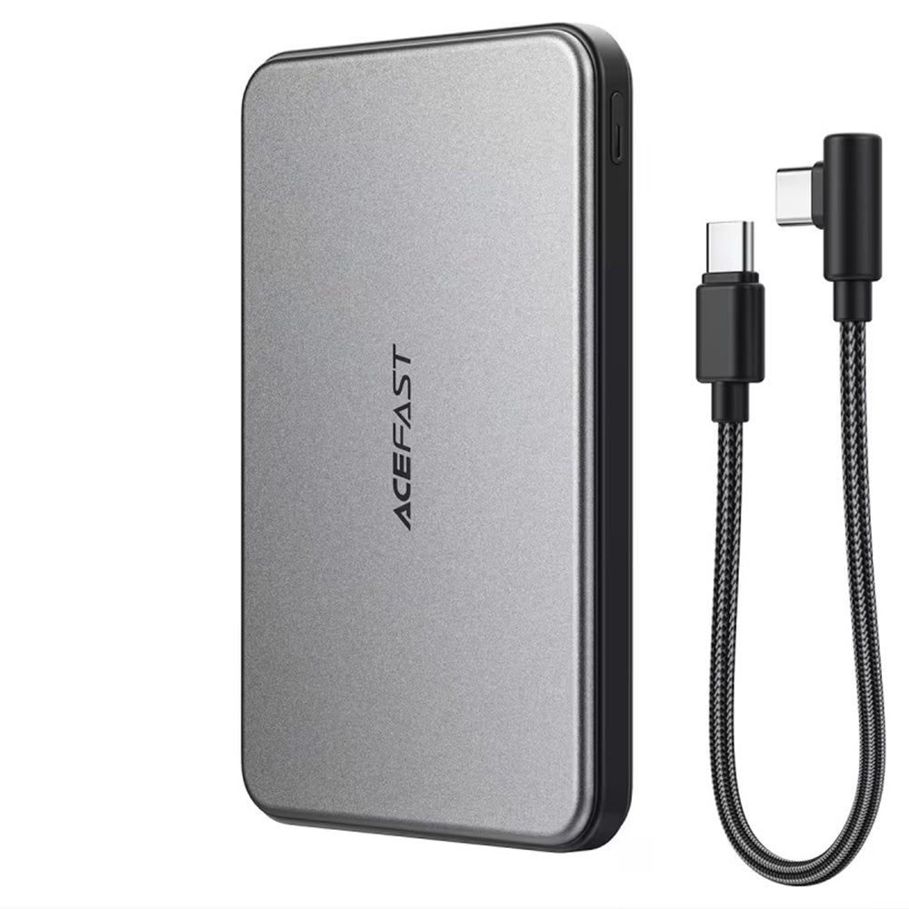 Draadloze Externe Batterij Acefast M30, 5000mAh, 20W, PD + FQI, 1 x QI - 2 x USB-C, Zwart