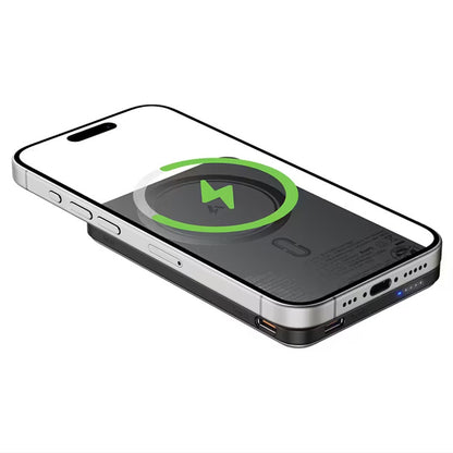 Draadloze Externe Batterij Acefast M30, 5000mAh, 20W, PD + FQI, 1 x QI - 2 x USB-C, Zwart