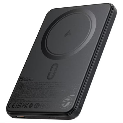 Draadloze Externe Batterij Acefast M30, 5000mAh, 20W, PD + FQI, 1 x QI - 2 x USB-C, Zwart