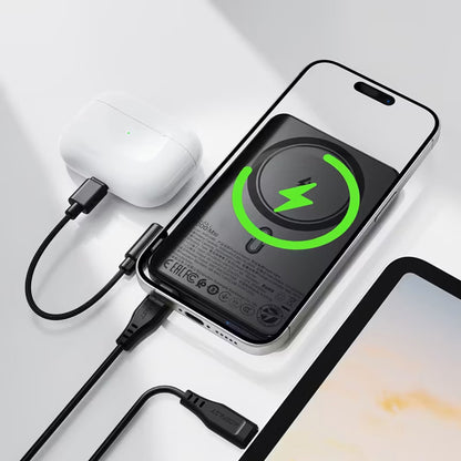 Draadloze Externe Batterij Acefast M30, 5000mAh, 20W, PD + FQI, 1 x QI - 2 x USB-C, Zwart