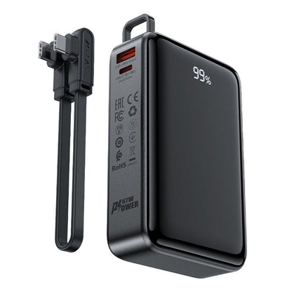 Externe Batterij Acefast M4, 20000mAh, 67W, PD, 1 x USB-A - 2 x USB-C, Zwart