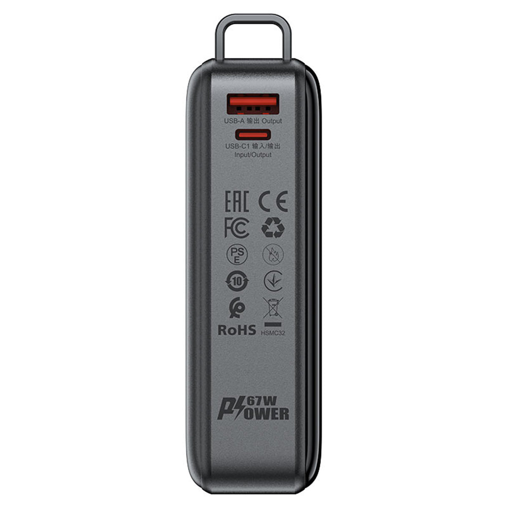 Externe Batterij Acefast M4, 20000mAh, 67W, PD, 1 x USB-A - 2 x USB-C, Zwart