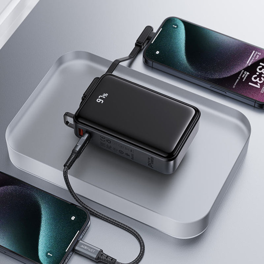 Externe Batterij Acefast M4, 20000mAh, 67W, PD, 1 x USB-A - 2 x USB-C, Zwart