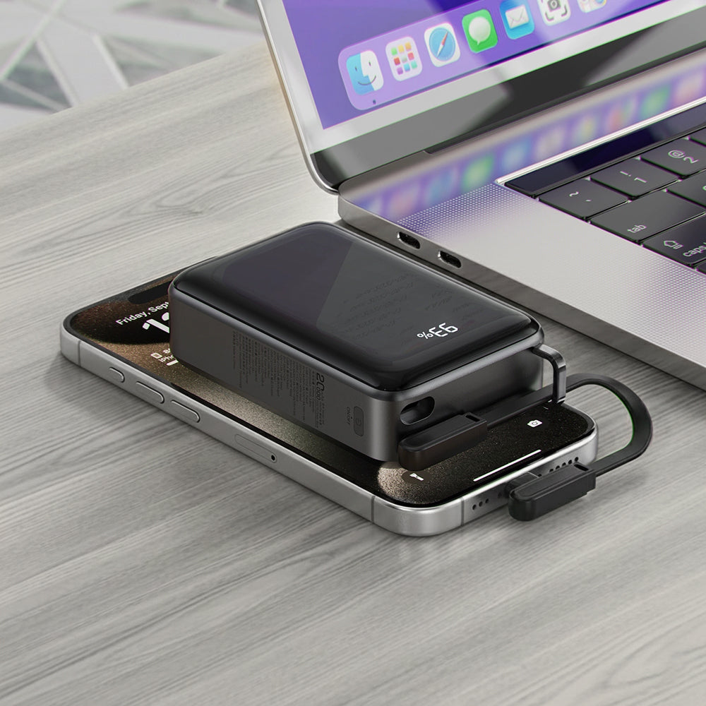 Externe Batterij Acefast M4, 20000mAh, 67W, PD, 1 x USB-A - 2 x USB-C, Zwart