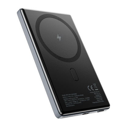 Draadloze Externe Batterij Allity. APB-300, 5000mAh, 20W, PD + FQI, 1 x QI - 1 x USB-C, Gri