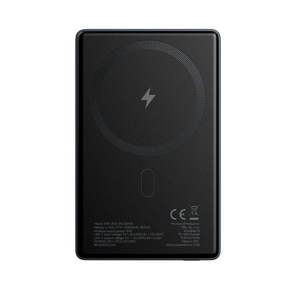 Draadloze Externe Batterij Allity. APB-300, 5000mAh, 20W, PD + FQI, 1 x QI - 1 x USB-C, Gri