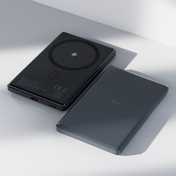 Draadloze Externe Batterij Allity. APB-300, 5000mAh, 20W, PD + FQI, 1 x QI - 1 x USB-C, Gri