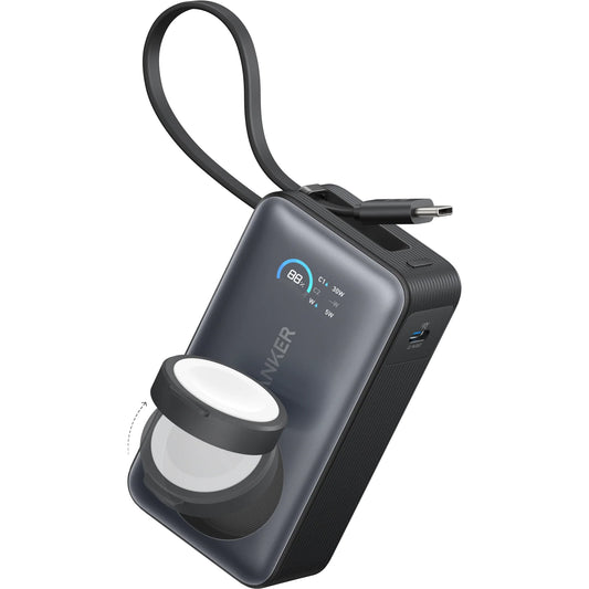 Draadloze Externe Batterij Anker MagGo, 10000mAh, 35W, PD + QI, 1 x QI - 2 x USB-C, Zwart A1657H11