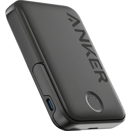 Draadloze externe batterij Anker 322 MagGo, 5000mAh, 12W, 1 x QI - 1 x USB-C, Zwart A1618G11