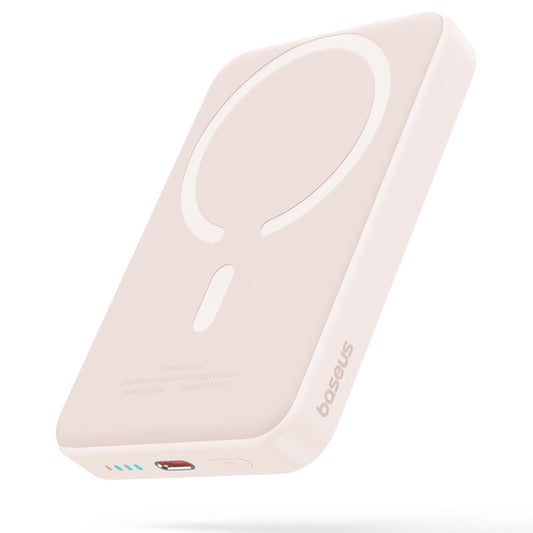 Baseus Magnetic Mini Wireless External Battery, 10000mAh, 20W, PD + FQI, 1 x QI - 1 x USB-C, Pink P10059001413-00