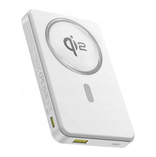 Externe Draadloze Batterij Baseus Airpow2 Qi2, 10000mAh, 22.5W, QC + PD + FQI, 1 x QI - 1 x USB-A - 1 x USB-C, Wit P10080000213-00