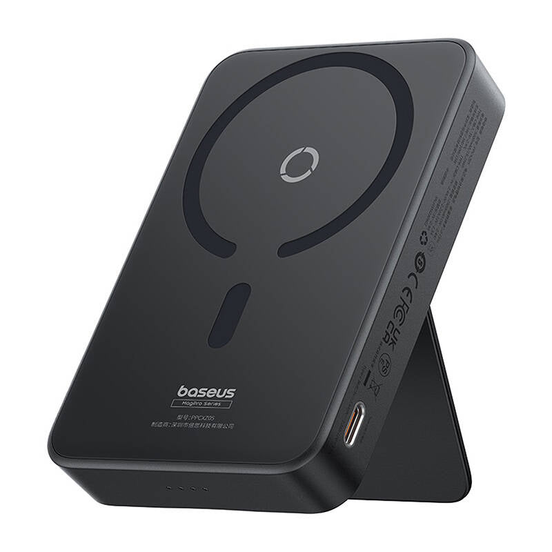 Draadloze Externe Batterij Baseus MagPro PPCXZ05, 5000mAh, 20W, PD + FQI, 1 x QI - 1 x USB-C, Zwart P10064101123-00
