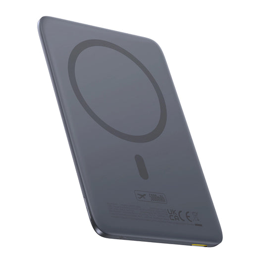 Draadloze Externe Batterij Baseus PicoGo AM41, 5000mAh, 20W, PD + FQI, 1 x QI - 1 x USB-C, Grijs P1007680C813-00