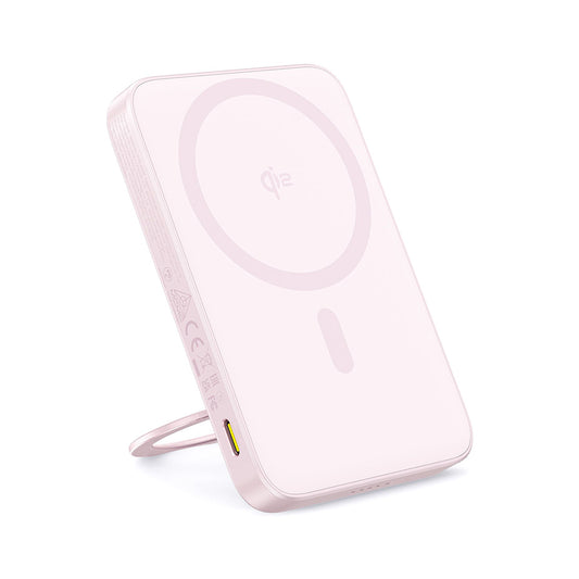Draadloze Externe Batterij Baseus PicoGo, 5000mAh, 20W, PD + FQI, 1 x QI - 1 x USB-C, Roze P10076800413-00