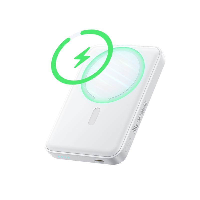 Draadloze Externe Batterij Baseus EnerFill FM11, 10000mAh, 30W, PD + FQI, 1 x QI - 1 x USB-C, Wit