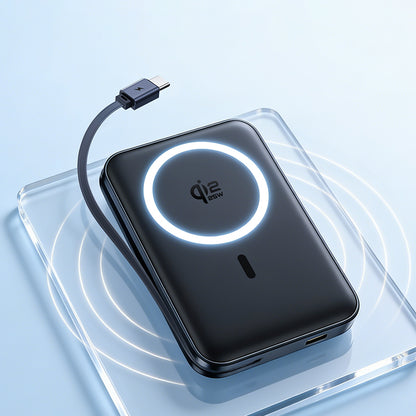 Draadloze Externe Batterij Baseus PicoGo AM61, 10000mAh, 45W, PD + FQI, 1 x QI - 2 x USB-C, Zwart E0028V00