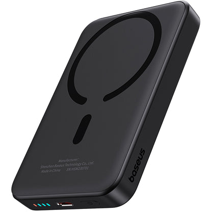 Externe Draadloze Batterij Baseus Magnetic Mini, 10000mAh, 20W, PD + FQI, 1 x QI - 1 x USB-C, Zwart P10059001113-00