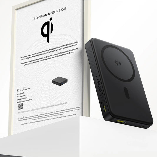 Externe Draadloze Batterij Baseus Airpow2 Qi2, 10000mAh, 22.5W, QC + PD + FQI, 1 x QI - 1 x USB-A - 1 x USB-C, Zwart P10080000123-00