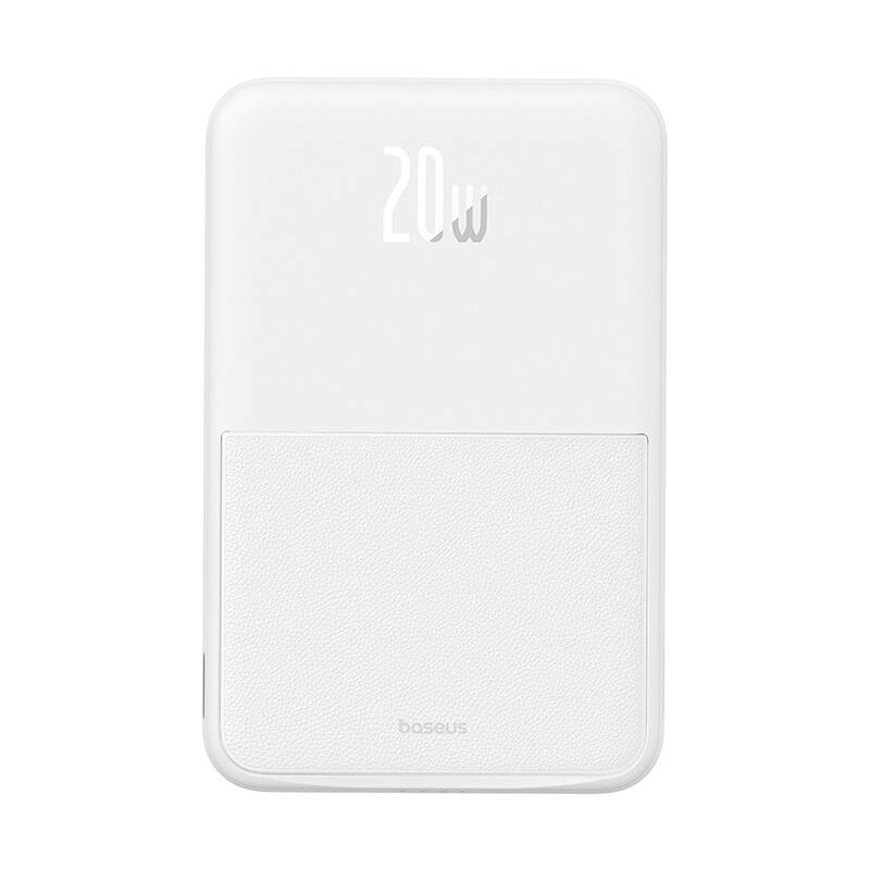 Externe Draadloze Batterij Baseus MagPro PPCXZ05, 5000mAh, 20W, PD + FQI, 1 x QI - 1 x USB-C, Wit P10064101223-00