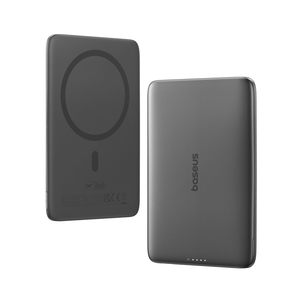 Draadloze Externe Batterij Baseus PicoGo AM41, 5000mAh, 20W, PD + FQI, 1 x QI - 1 x USB-C, Zwart