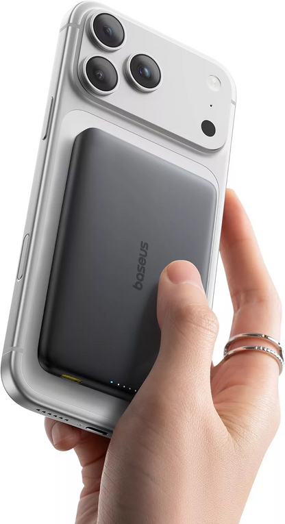 Externe Draadloze Batterij Baseus PicoGo AM41, 10000mAh, 27W, PD + FQI, 1 x QI - 1 x USB-C, Zwart E0027201