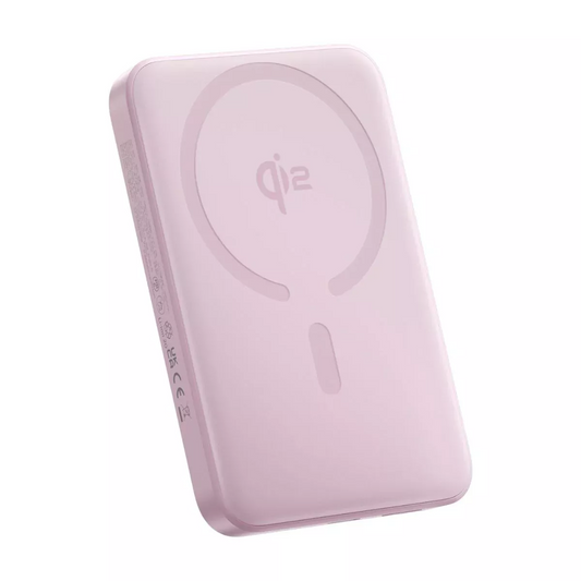Draadloze Externe Batterij Baseus Enerfill FM12, 10000mAh, 22.5W, PD + FQI, 1 x QI - 1 x USB-C, Roze E0028502