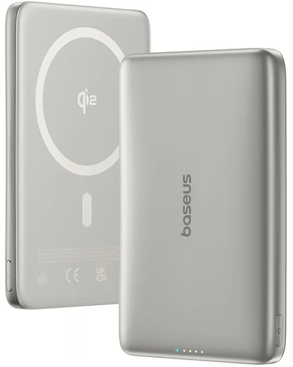 Externe Draadloze Batterij Baseus PicoGo AM41, 10000mAh, 27W, PD + FQI, 1 x QI - 1 x USB-C, Beige E0027203