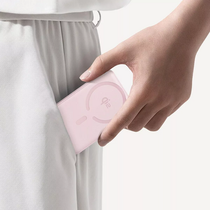 Baseus Enerfill FM12 Wireless External Battery, 10000mAh, 22.5W, PD + FQI, 1 x QI - 1 x USB-C, Pink E0028502