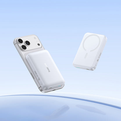 Draadloze Externe Batterij Baseus EnerFill FM11, 10000mAh, 30W, PD + FQI, 1 x QI - 1 x USB-C, Wit