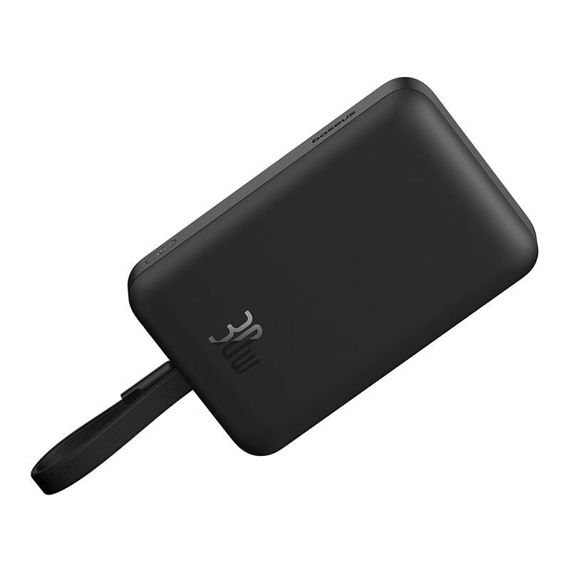 Externe Draadloze Batterij Baseus Magnetic Mini, 10000mAh, 30W, PD + FQI, 1 x QI - 2 x USB-C, Zwart P1002210B113-00